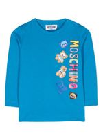 Moschino Kids t-shirt en coton à logo Teddy Bear - Bleu - thumbnail