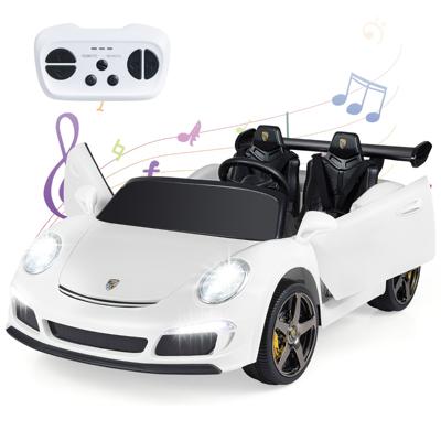 RUF Elektrische Auto voor Kinderen 24 V met Afstandsbediening Ledverlichting Muziek en Draadloze Connectiviteit Wit