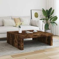 Salontafel 100x100x35 cm bewerkt hout gerookt eikenkleurig