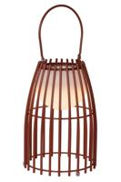Lucide FJARA - Oplaadbare Tafellamp Binnen/Buiten - Accu/Batterij - Ø 17,5 cm - LED 3 StepDim - 1x0,3W 3000K - IP44 - Roest bruin