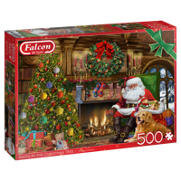 Santa by the Fireplace Puzzel 500 Stukjes
