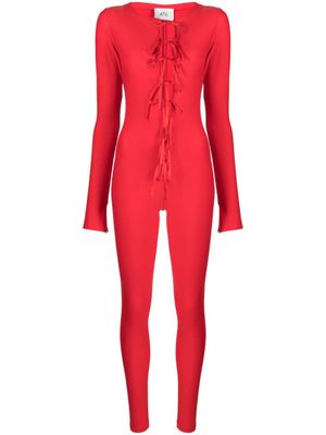 Atu Body Couture combinaison moulante à nœuds à fini satiné - Rouge