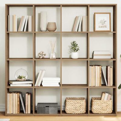 Boekenkast 102x29x143 cm bewerkt hout artisanaal eikenkleur