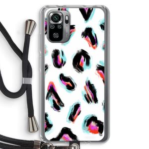 Cheetah color: Xiaomi Redmi Note 10S Transparant Hoesje met koord