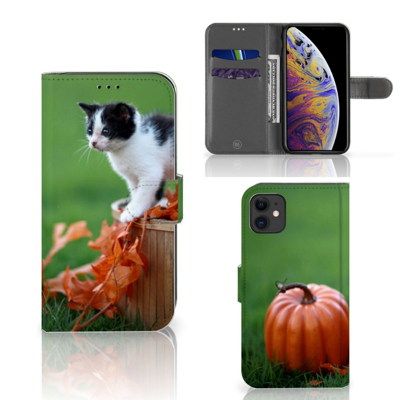 Apple iPhone 11 | Telefoonhoesje | Met pasjeshouder | Kitten