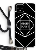 Negenduust geometrisch: Pixel 4 Transparant Hoesje met koord