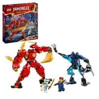 LEGO 71808 NINJAGO Kai's elementaire vuurrobot, ninjaspeelgoed met aanpasbare figuur plus minifiguren van Kai en Zane - thumbnail