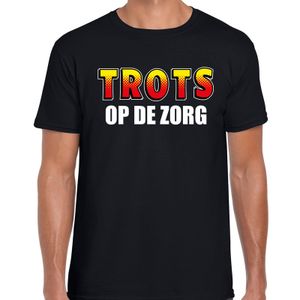 Trots op de zorg t-shirt zwart voor heren