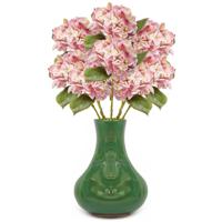 Kunstbloem Hortensia tak - 8x - Challenge - 47 cm - roze - kunst zijdebloem - Hydrangea