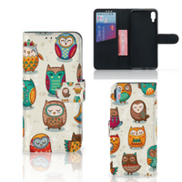 Sony Xperia L3 Telefoonhoesje met Pasjes Vrolijke Uilen - thumbnail