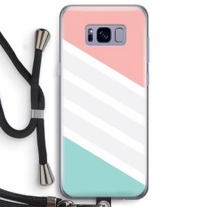 Strepen pastel: Samsung Galaxy S8 Transparant Hoesje met koord