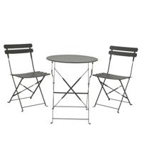 Bistroset staal 3-delig antraciet