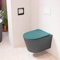 MONDIAZ LAVIE hangend toilet single fire rimless diepspoel Dark Grey, Toiletzitting met quick-release & softclose Smag