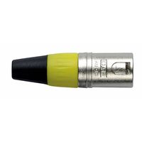 DAP XLR plug 3p male zilver met gele tule