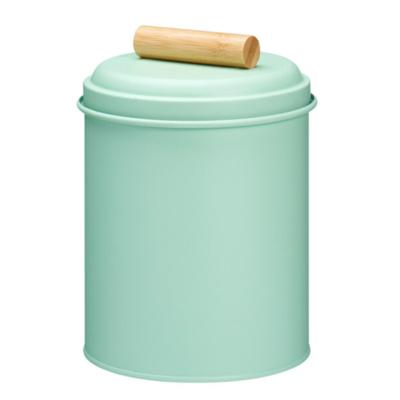 Voorraadpot / koekjes bewaarblik Bart - 14 x 20 cm - metaal - mintgroen - keuken voorraadpotten