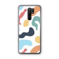 Memphis Shapes Blue: Xiaomi Redmi 9 Transparant Hoesje