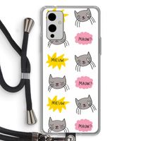 Meow: OnePlus 9 Transparant Hoesje met koord