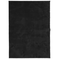 vidaXL Vloerkleed HUARTE laagpolig zacht wasbaar 140x200 cm zwart