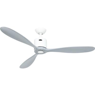 CasaFan AEROPLAN ECO 132 WE-LG Flügel Massivholz Lichtgrau Plafondventilator Wit Met afstandsbediening, Timer, Met wintermodus