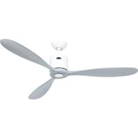 CasaFan AEROPLAN ECO 132 WE-LG Flügel Massivholz Lichtgrau Plafondventilator Wit Met afstandsbediening, Timer, Met wintermodus