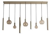 Hanglamp Riva recht 9 lichts quartz