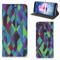 Huawei P Smart Stand Case Abstract Green Blue - thumbnail