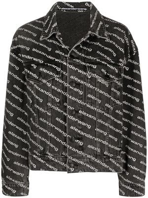 Alexander Wang veste boutonnée à logo all-over - Noir