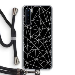 Geometrische lijnen wit: OnePlus Nord Transparant Hoesje met koord