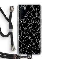 Geometrische lijnen wit: OnePlus Nord Transparant Hoesje met koord Geometrische lijnen wit: OnePlus Nord Transparant Hoesje met koord
