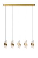 Lucide KLIGANDE - Hanglamp - LED Dimb. - 5x7,8W 2700K - Mat Goud / Messing