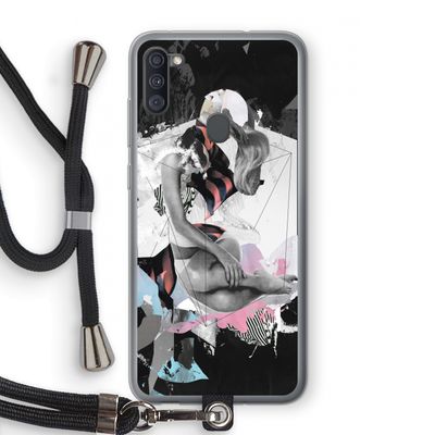 Camouflage de sommeil: Samsung Galaxy A11 Transparant Hoesje met koord