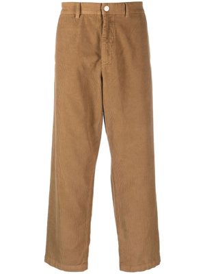 RANRA pantalon en velours côtelé à coupe droite - Tons neutres