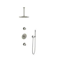 Hotbath Buddy - Inbouw Regendoucheset - 2 Stopkranen - Thermostatisch - Plafondbuis 30 cm - Hoofddouche 300 mm - Staafhanddouche - Waterbesparend - V02