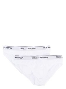 Dolce & Gabbana slip à taille à logo - Blanc