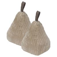 Luance Deurstopper - 2x - 1,8 kg - beige - stof - piramide vorm - L14 x B13 x H21 cm - deurstop