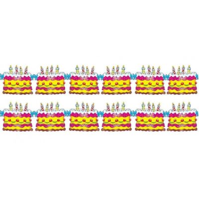 2x stuks verjaardag taart feest slinger verjaardag 3 meter