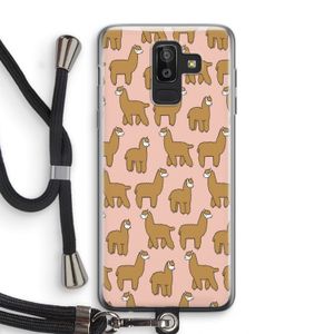 Alpacas: Samsung Galaxy J8 (2018) Transparant Hoesje met koord