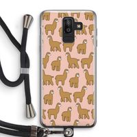 Alpacas: Samsung Galaxy J8 (2018) Transparant Hoesje met koord Alpacas: Samsung Galaxy J8 (2018) Transparant Hoesje met koord