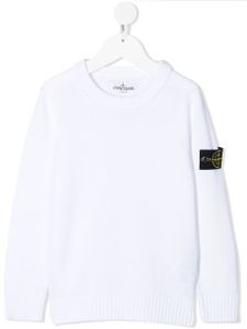 Stone Island Junior pull à patch logo - Blanc