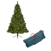 Kunst kerstboom Imperial Pine met verlichting 180 cm inclusief opbergzak - thumbnail