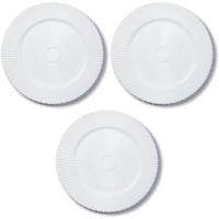Diner onderborden - 2x - wit - structuur - kunststof - 33 cm - rond - dineren
