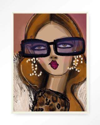 Urban Cotton Wandkleed 'Diva' 80 x 110cm in Floating Frame - off white