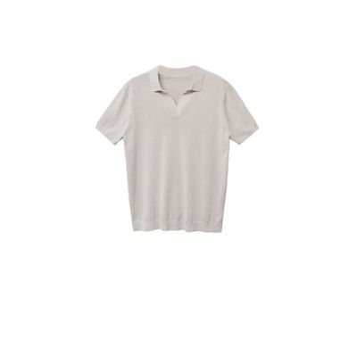 Mango Man regular fit polo pastelgrijs