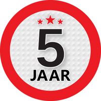 5 jaar leeftijd sticker rond 9 cm verjaardag versiering