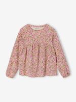 Shirtblouse met print voor meisjes ecru