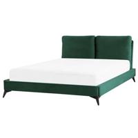 Beliani - MELLE - Tweepersoonsbed - Groen - 160 x 200 cm - Fluweel