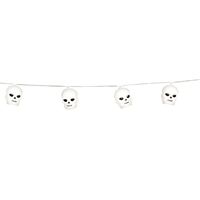 Halloween deco LED verlichting/lampjes schedels - op batterijen - 220 cm - griezel uitstraling Halloween deco LED verlichting/lampjes schedels - op batterijen - 220 cm - griezel uitstraling