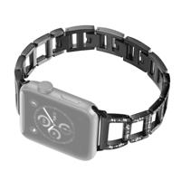 Kleurrijke diamant roestvrijstaal horlogebandje voor Apple horloge serie 4 & 3 & 2 & 1 38 mm & 40mm (zwart)