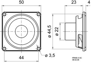 Visaton FRWS 5 SC - 8 Ohm 2 inch 5 cm Breedband-luidspreker 4 W 8 Ω Zwart Magnetisch afgeschermd