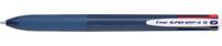 Pilot Super Grip G-4 4-kleurenbalpen, medium, klassieke inktkleuren, blauw lichaam